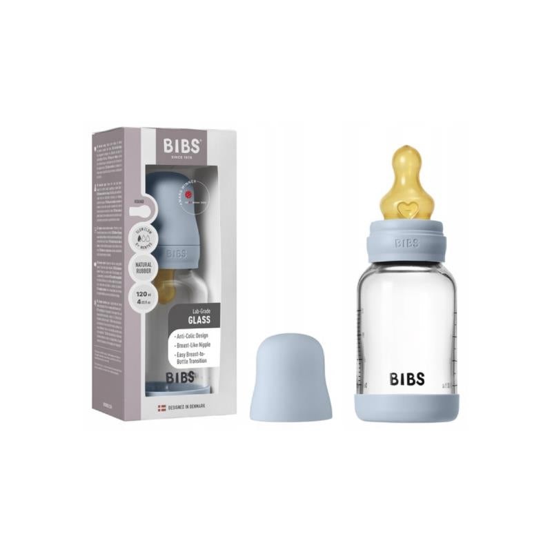 Bibs – Baby 4Oz Latex Glass Bottle With Bumper Baby Blue