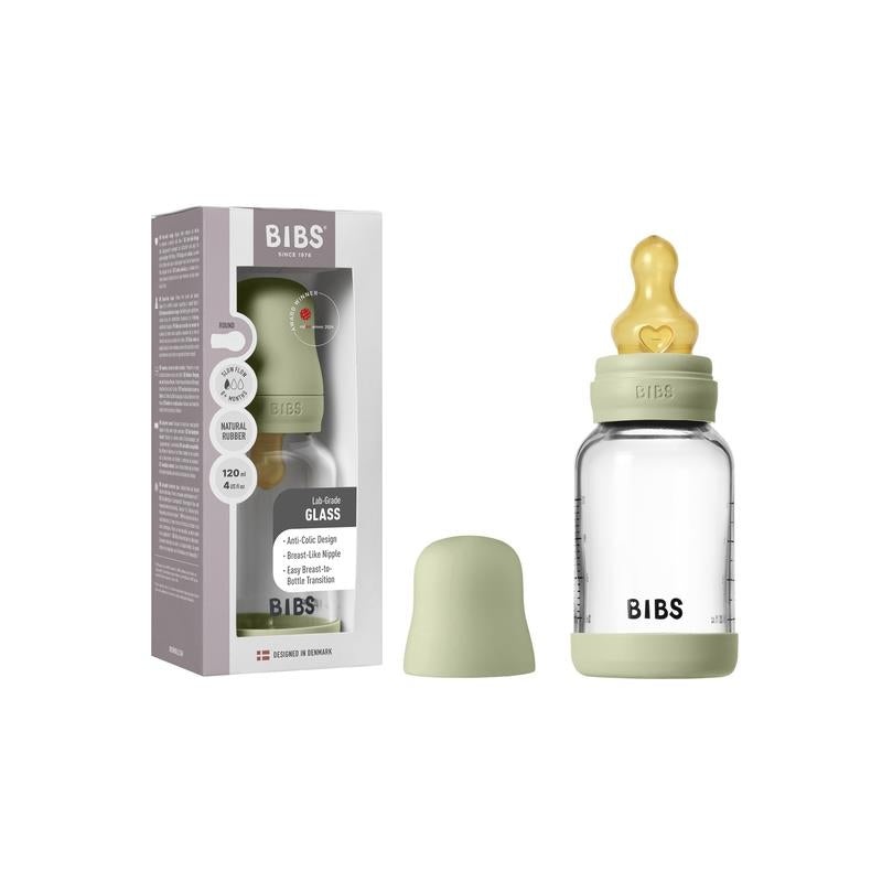 Bibs – Baby 4Oz Latex Glass Bottle With Bumper Sage