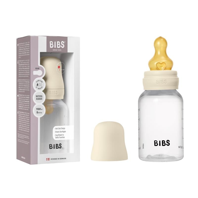 Bibs – Baby Plastic Bottle With Latex Nipple 150Ml, Ivory