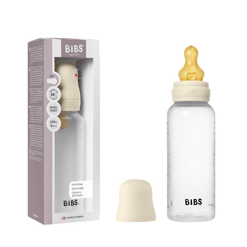 Bibs – Baby Plastic Bottle With Latex Nipple 270Ml, Ivory