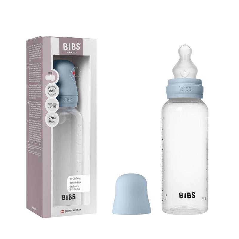 Bibs – Baby Plastic Bottle With Silicone Nipple 270Ml, Baby Blue