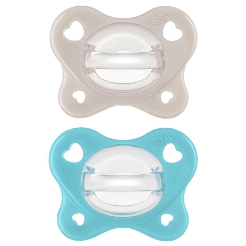 Chicco Feeding – Physioforma Dual Soft Pacifier Grey/Ultramarine 6-16M, 2Pk
