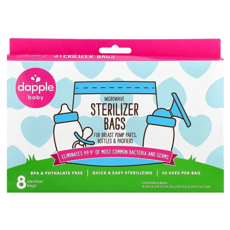 Dapple – Baby Steam Sterilizer Bags, Fragrance Free, 8Ct