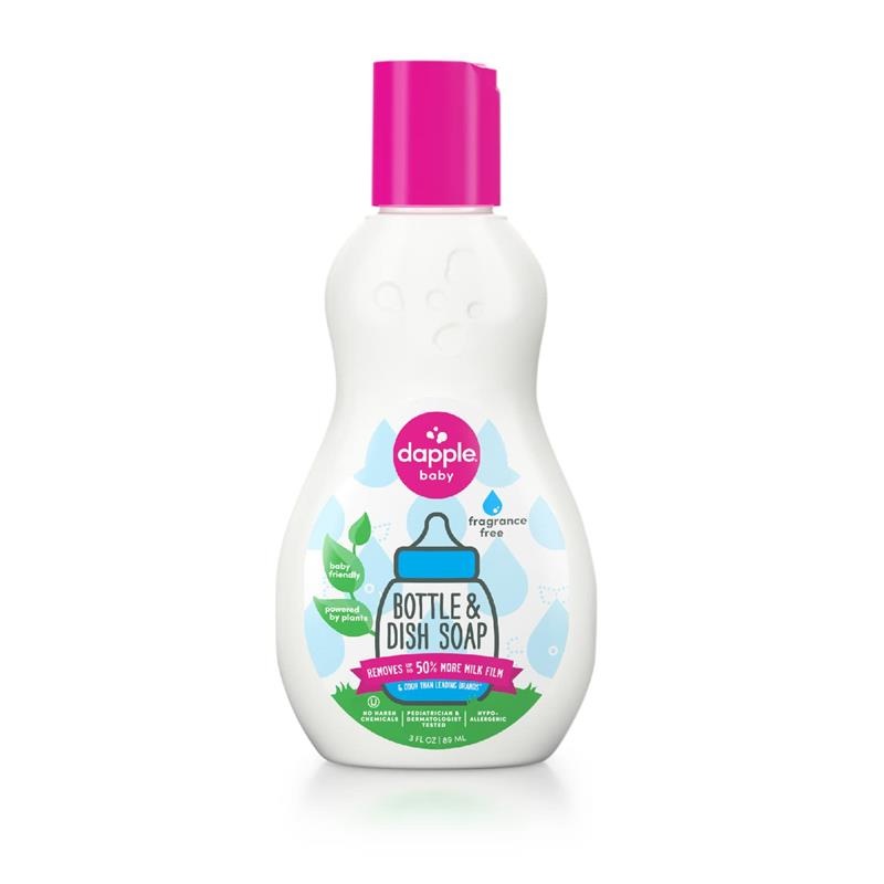 Dapple – Bottle & Dish Liquid, Travel Size, Fragrance-Free, 3 Oz
