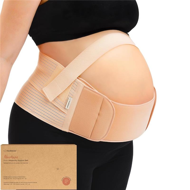 Keababies – 2-in-1 Pregnancy Belly Support Band, Classic Ivory
