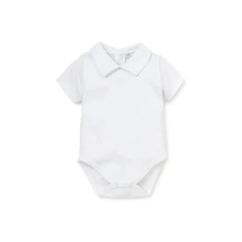 Kissy Kissy – Baby Short Sleeve Bodysuit With Collar, White