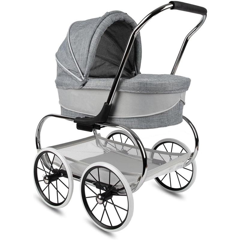 Valco Baby – Classic Bassinet Doll Stroller, Grey/White