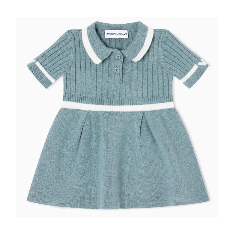 Armani Baby – Girl Short Sleeve Collared Dress, Burnish