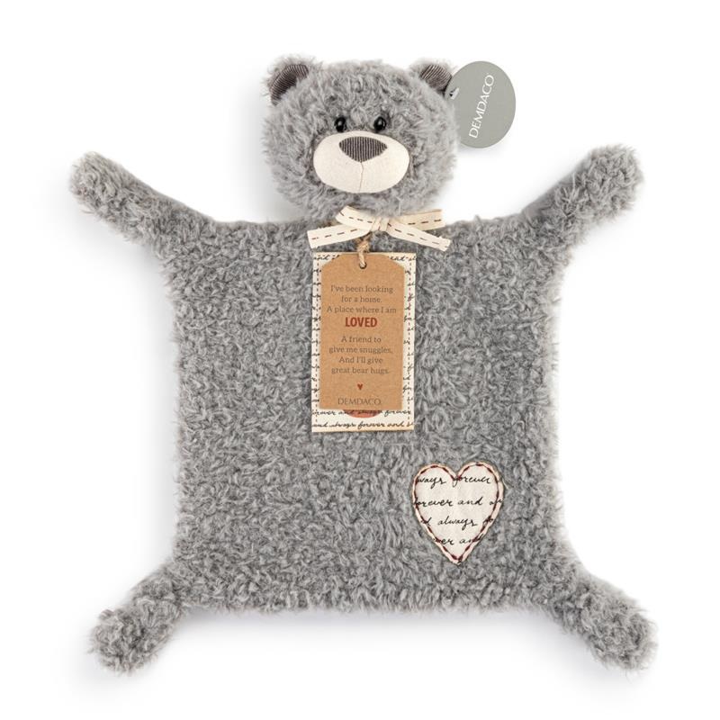 Demdaco – Loved Bear Blankie, Gray