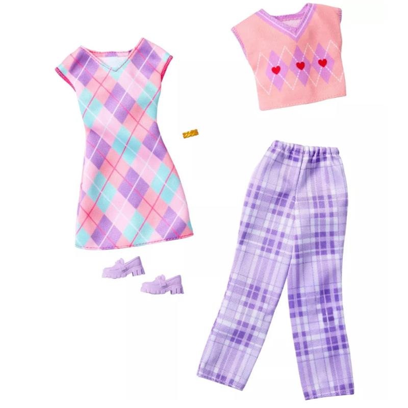 Fisher Price – Barbie Fashion Argyle Outfit – 2pk