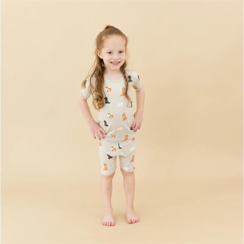 Kyte Baby – Toddler Neutral Short Sleeve Pajamas In Fluffy Dog
