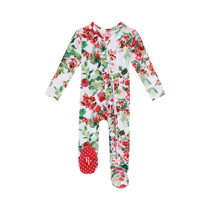 Posh Peanut Beatrix Footie Ruffled Zippered One Piece Preemie