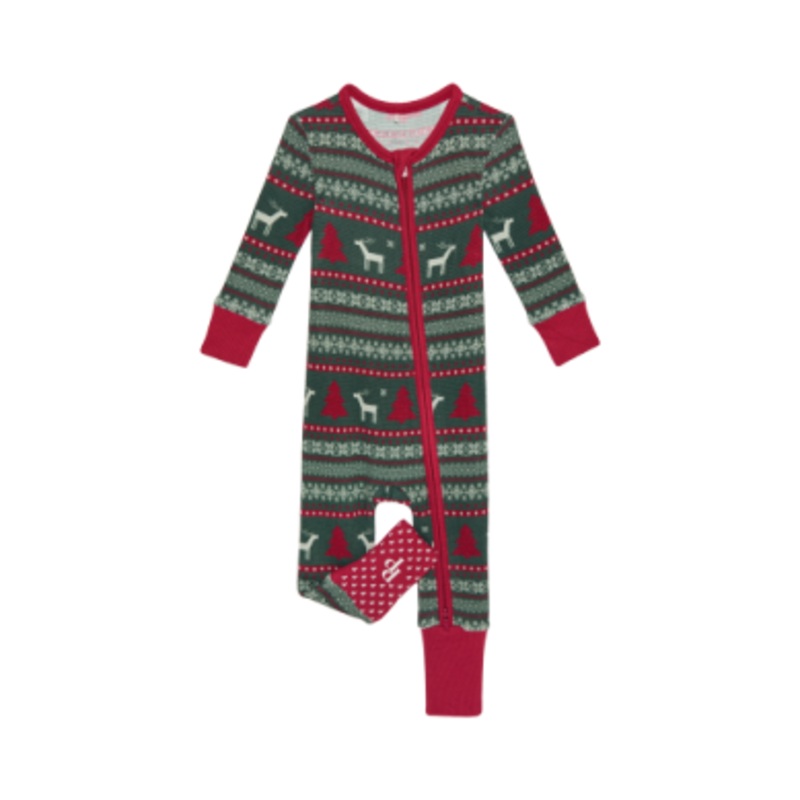 Posh Peanut Holiday Fair Isle Convertible One Piece 3-6M