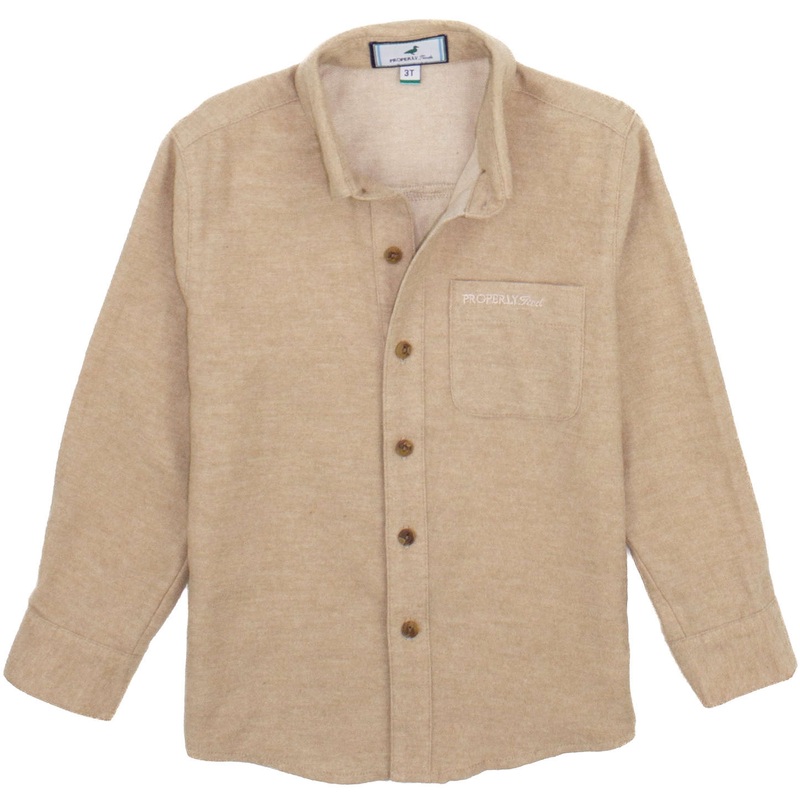 Properly Tied Boys Breeze Shirt Long Sleeve | Sand 2T