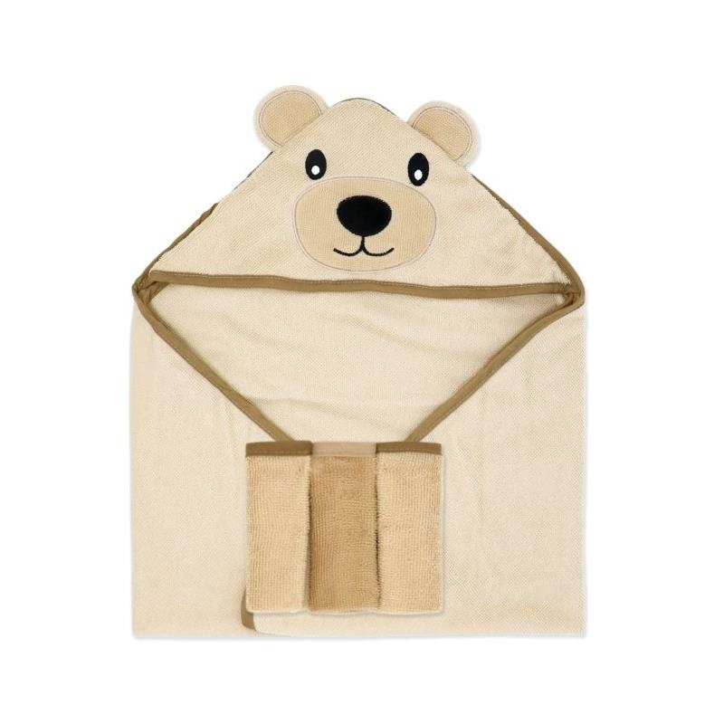 Rose Textiles – 4 Pk Baby Hooded Towel Set Tan Bear