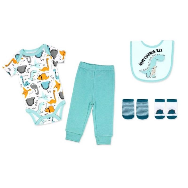 Rose Textiles – 5Pk Baby Boys Set Teal Dino