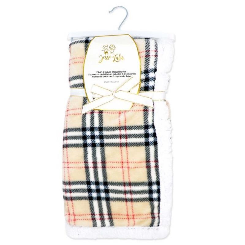 Rose Textiles – Baby Plush Sherpa Backed Blanket Tan