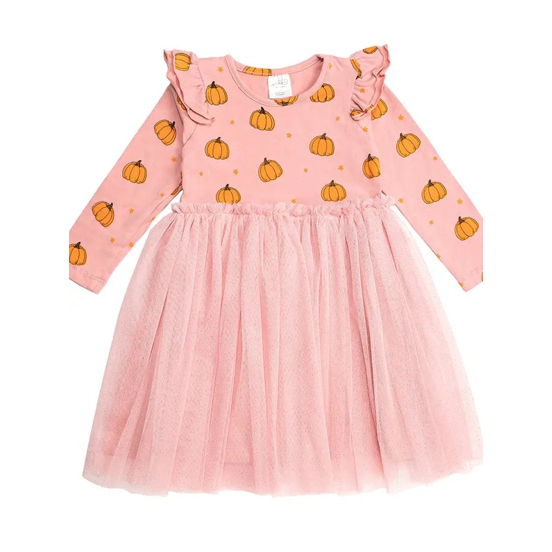 Sweet Wink Pumpkin Blush Long Sleeve Tutu Dress