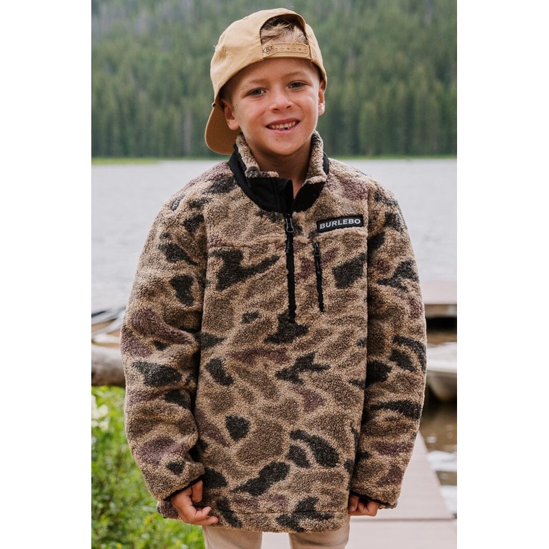 Burlebo  Sherpa Jacket Quarter Zip – Rocky Mountain Camo 4Y