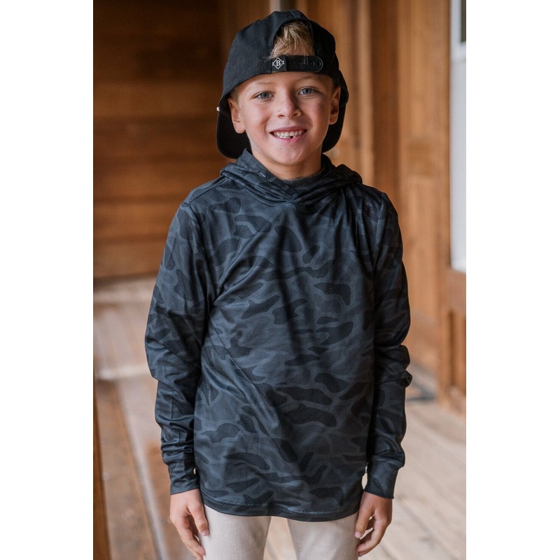 Burlebo Youth | Performance Hoodie | Black Camo 2T