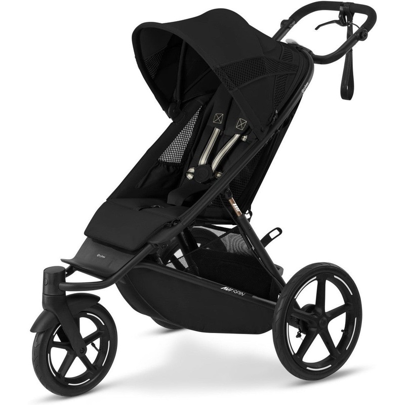 Cybex Avi Spin Stroller Black Frame + Moon Black Seat Pack