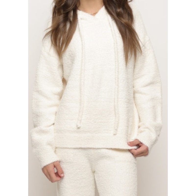 Kaveah Cozy Knit Hoodie | Ecru Youth Small