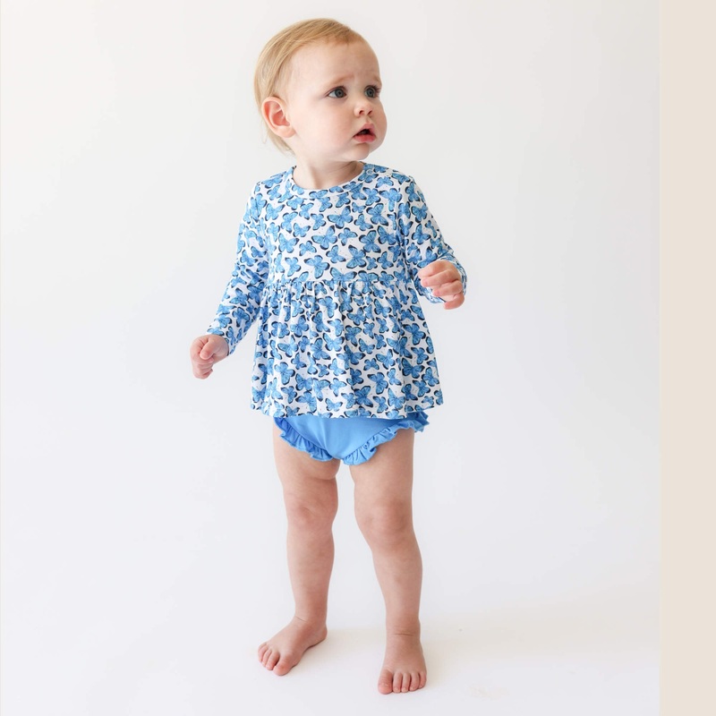 Posh Peanut Nayeli Basic Peplum Top & Bloomer Set 3-6M