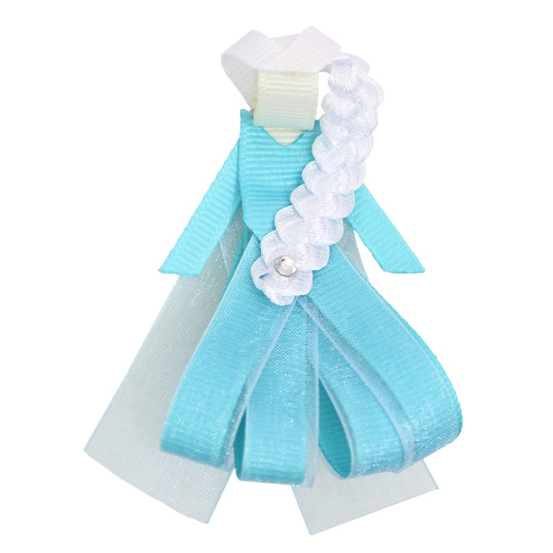 PRINCESS FIGURES ON PINCH CLIP: Aqua/ White Aqua/White