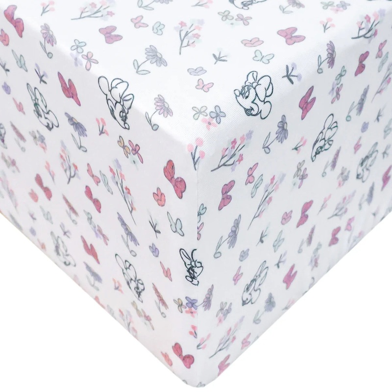 Copper Pearl Minnie Mouse’s Bowquet Premium Crib Sheet