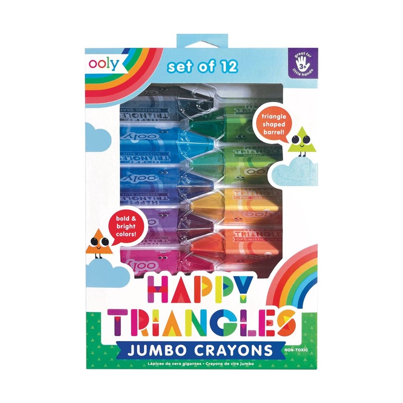 Happy Triangles Jumbo Crayons – Set of 12