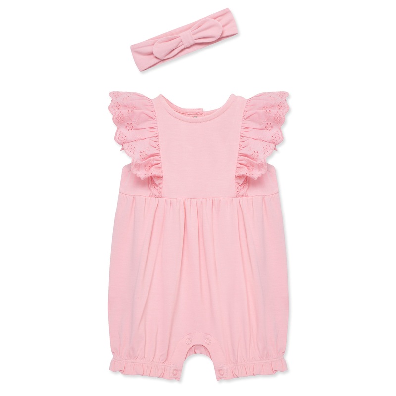 Little Me Candy Eyelet Romper 0-3M
