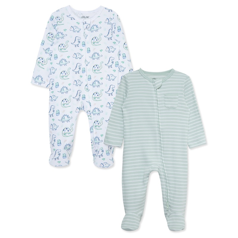 Little Me Dino Footies (2-Pack) Newborn