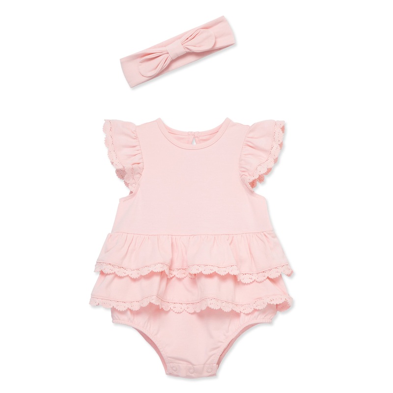 Little Me Rose Lace Bubble Set 0-3M