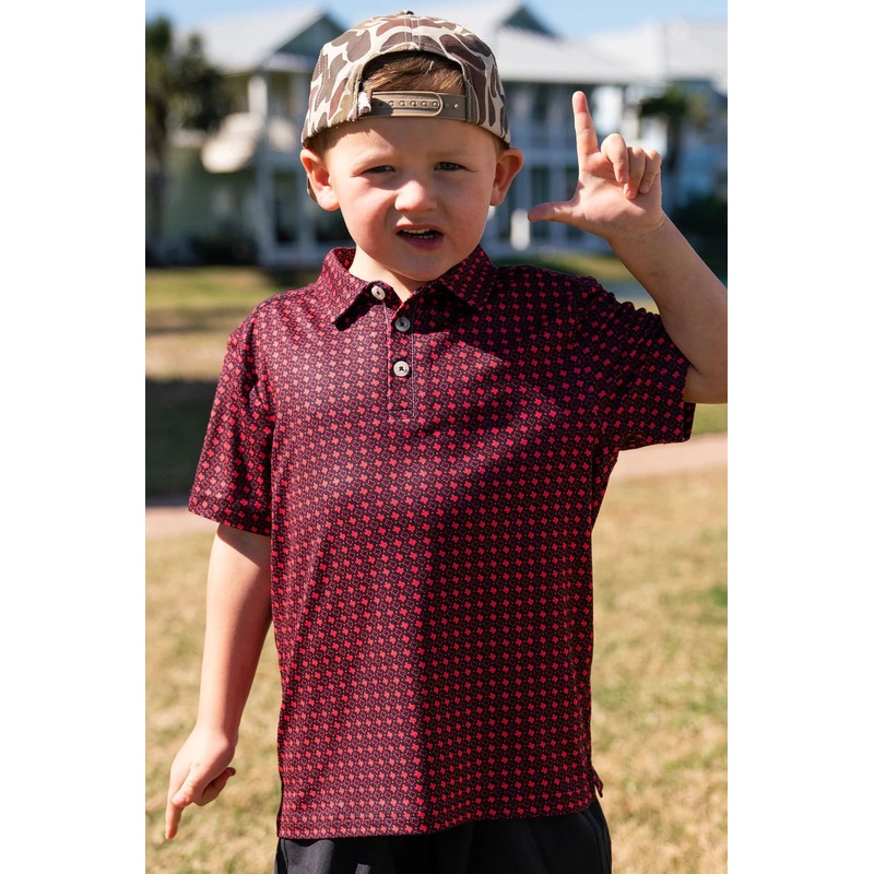 Performance Polo Texas Black And Red 2T