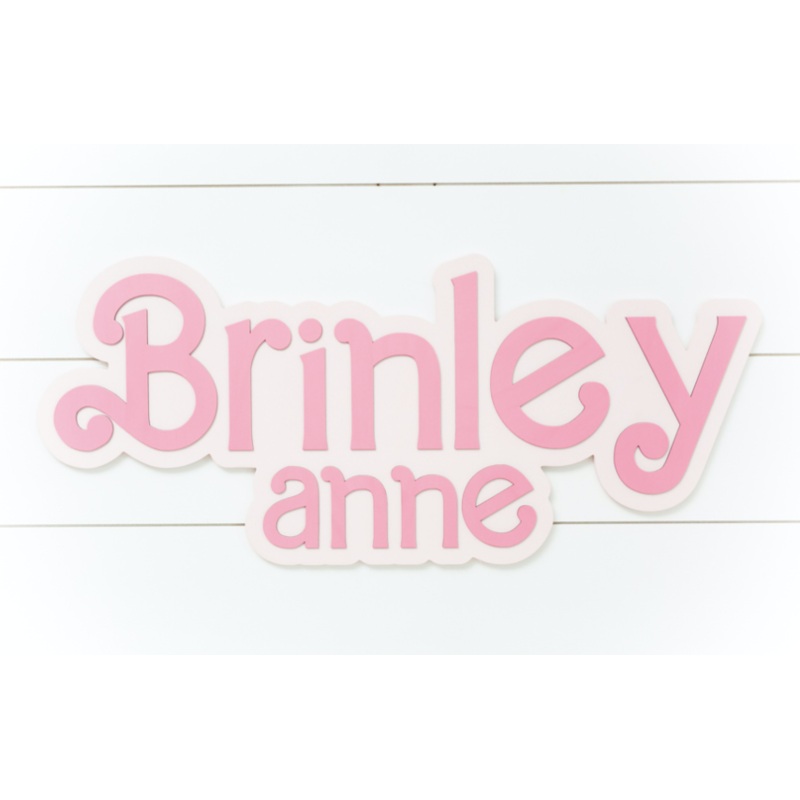 Sugar + Maple Personalized Bubble Wood Sign | Doll 18″