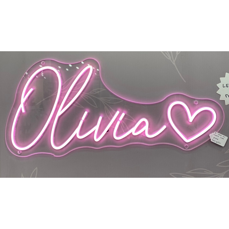 Sugar + Maple Personalized Neon Name Sign with Icon 18″