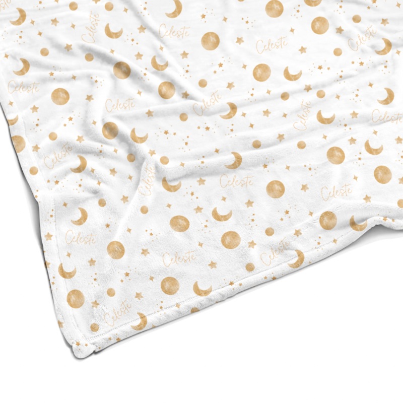 Sugar + Maple Plush Minky Fleece Personalized Blanket | Among the Stars 30″ x 40″