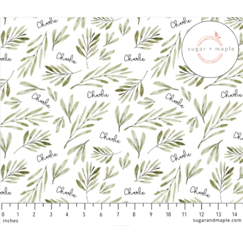 Sugar + Maple Plush Minky Fleece Personalized Blanket | Olive Branch 30″ x 40″