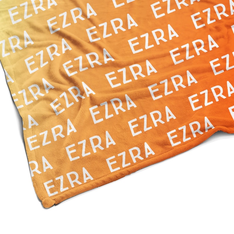 Sugar + Maple Plush Minky Fleece Personalized Blanket | Orange Creamsicle Ombre 30″ x 40″