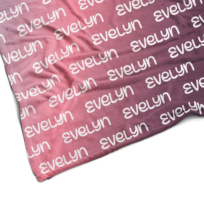 Sugar + Maple Plush Minky Fleece Personalized Blanket | Princess Ombre 30″ x 40″