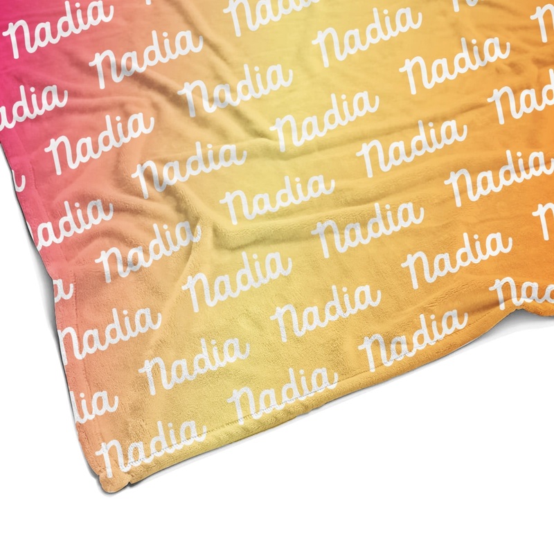 Sugar + Maple Plush Minky Fleece Personalized Blanket | Sorbet Ombre 30″ x 40″