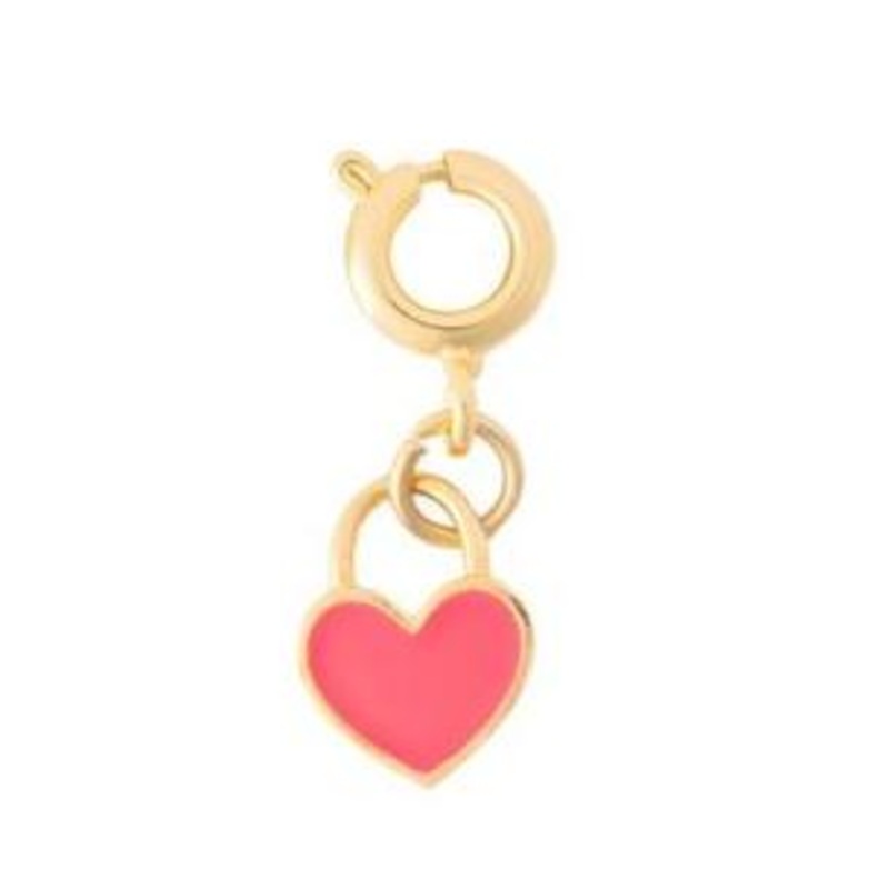 The Crown Mini Heart Charm (Hot Pink)
