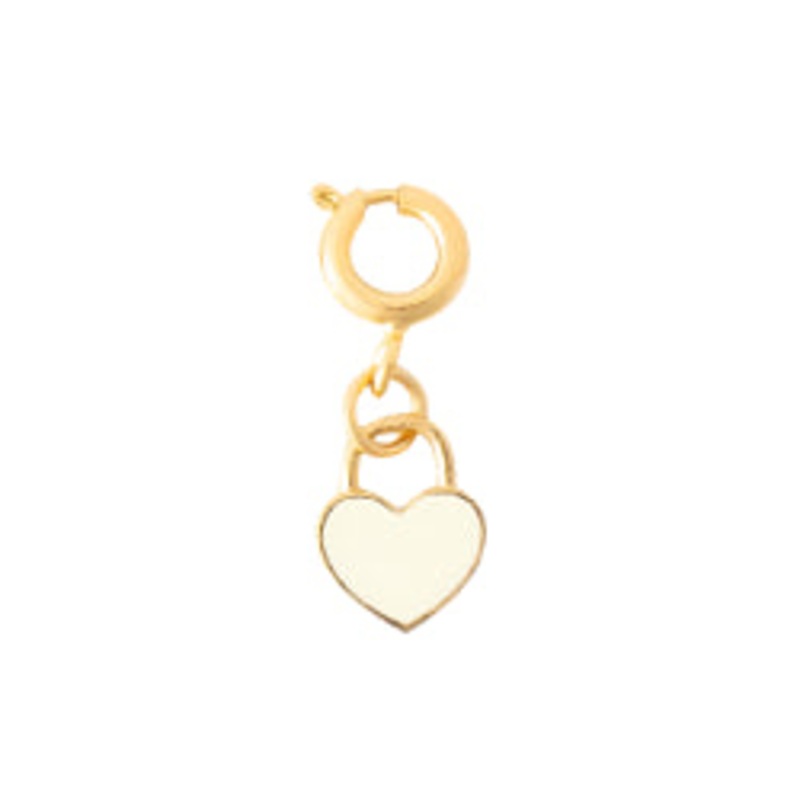 The Crown Mini Heart Charm (White)