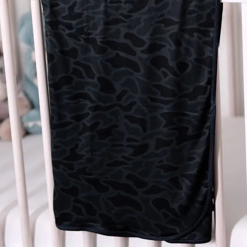Baby Swaddle Blanket Black Camo