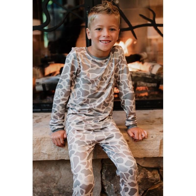 Burlebo Youth & Toddler Pajama Set – Classic Deer Camo 2T