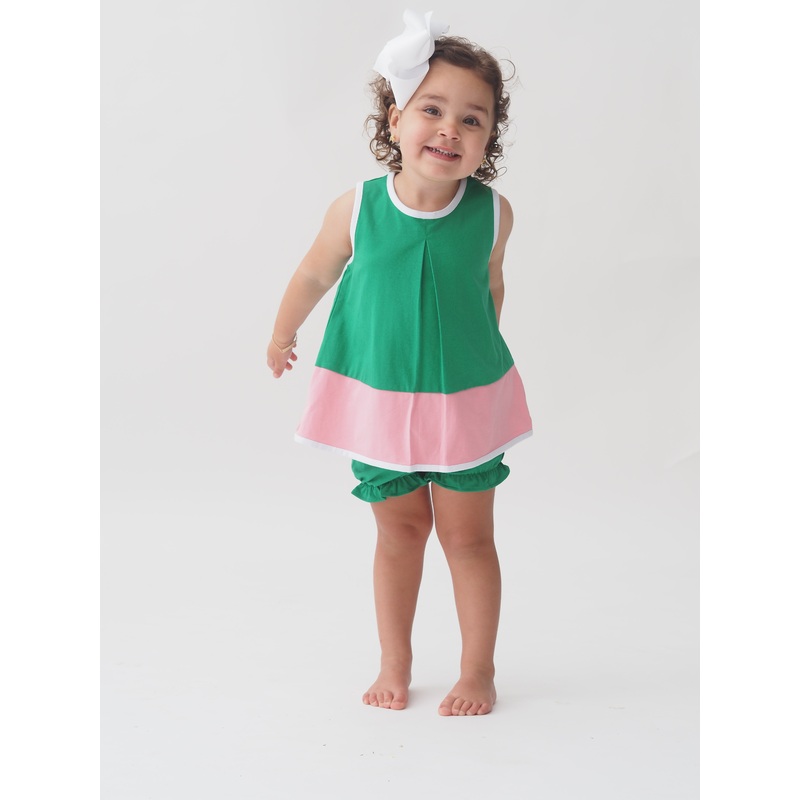Cypress Row Country Club Girls Bloomer Set 6M