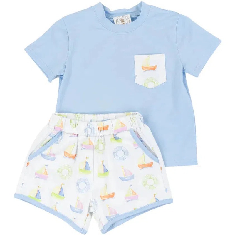 Cypress Row Sweet Sails Boys Play Pocket Short Set 12M
