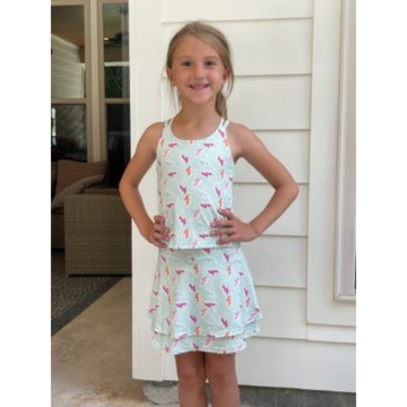 Mint-Lightening-Bolts-Athletic-Skort-Set 4T