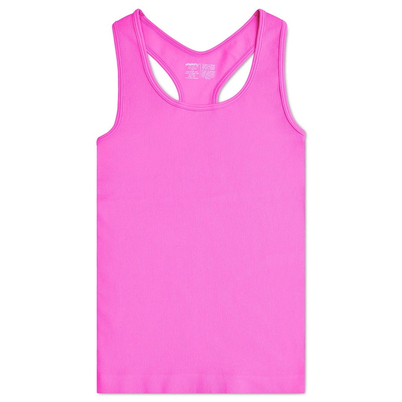 Pretty Pink Ribbed Racerback Tank Top Small/Medium
