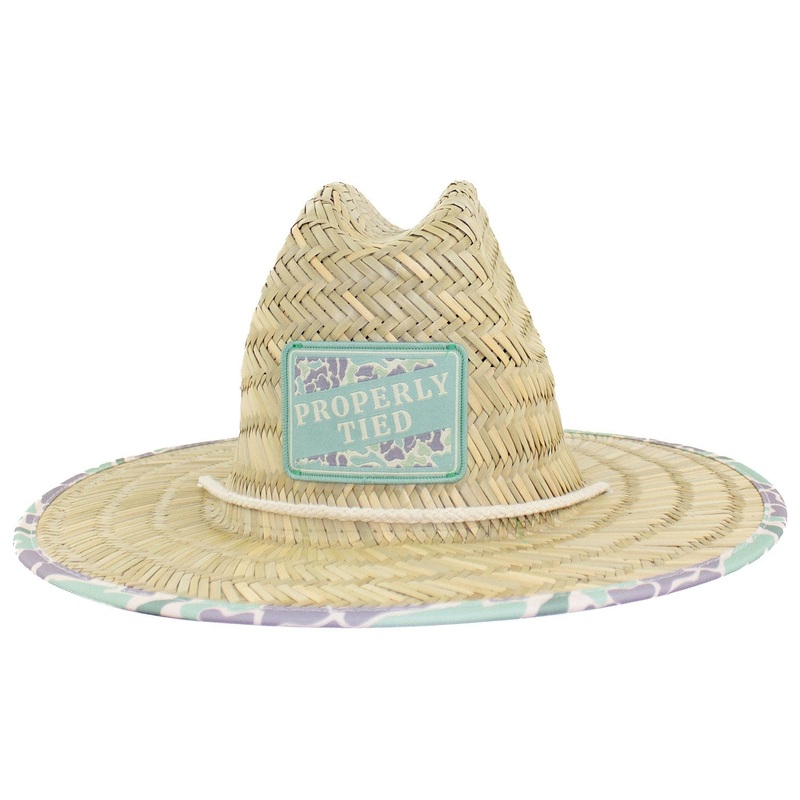 Properly Tied Boys Cabo Straw Hat Sage Camo